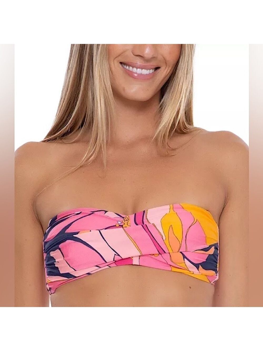 Trina Turk Breeze Bandeau Bikini Top Size 14 New